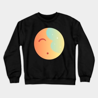 Tired Sleepy Moon In the Sky with Stars Sunrise Crewneck Sweatshirt